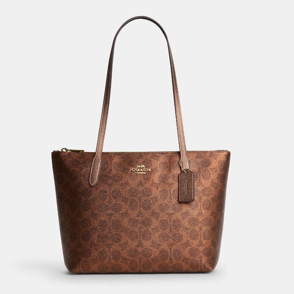 NWT coach Fiona Zip Tote Bag In Signature Canvas
